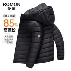 罗蒙 新款90绒短款立领连帽羽绒服（多色可选）
