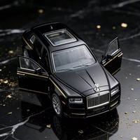 弛友合金小汽车玩具男孩玩具车模型儿童回力小车仿真跑车迷你赛车 库利南-黑色