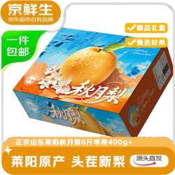 京鲜生 莱阳羊脂秋月梨 净重3斤 单果200g+ 生鲜水果 源头直发
