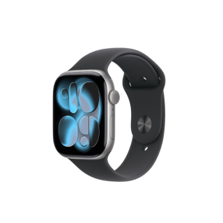 Apple 苹果 Watch Series 11 智能手表 GPS版 46mm 深空灰色铝金属表壳 黑色运动型表带 S/M