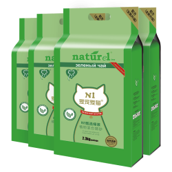 N1爱宠爱猫 甄茶系列 绿茶豆腐猫砂 2mm 2.3kg*4包