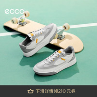 ecco 休闲鞋 2025年夏季厚底板鞋软底简约撞色男鞋 街头球鞋539804 白色/鸽子灰/水泥灰53980452475 41