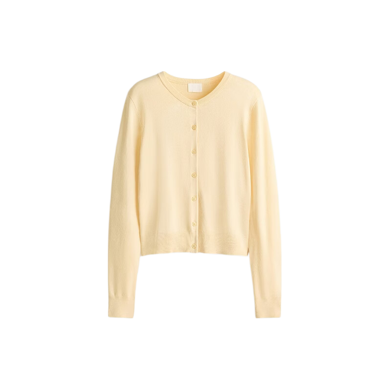 H&M 女装毛针织衫 浅黄色 L 170/104