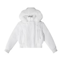 移动端：FDR 官方店 派克服内胆厚外套斜门襟可拆卸毛领短款羽绒服女款冬季