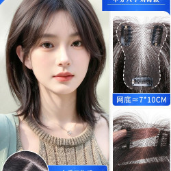 君知否 胎毛刘海假发女片头顶补发真发前额鬓角遮发缝发际线假发贴