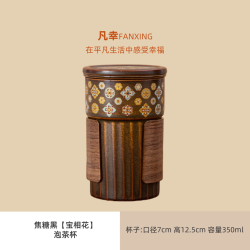 中式轻奢陶瓷马克杯泡茶杯子个人专用礼盒装