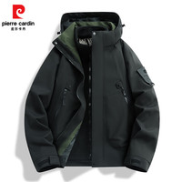皮尔·卡丹 男女同款三合一防风防水冲锋衣 黑色