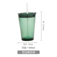 移动端：墨色 高硼硅玻璃杯果汁奶茶咖啡水杯冷泡饮料茶水分离杯子大容量吸管杯