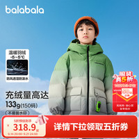 巴拉巴拉 儿童玩具羽绒服男童连帽外套童装冬季厚款中大童上衣防护 绿灰色调-灰鸭绒-含玩具挂件 170 (充绒量172g)
