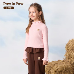 Paw in Paw 女童荷叶边小立领针织衫 象牙色 150cm