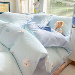 熙乐 小清新100%纯棉印花全棉四件套 200*230cm