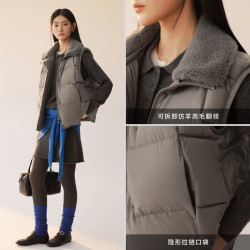 艾莱依 五折~舒芙蕾系列轻薄款鸭绒羽绒服马甲