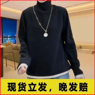 假两件新款高级感设计时尚显瘦百搭舒适减龄上衣韩版t恤洋气长袖