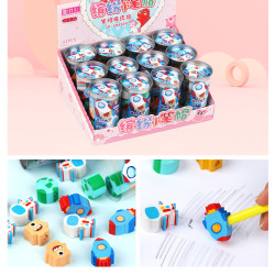 双叶文具 食玩笔头造型橡皮玩具小朋友生日礼物摆件
