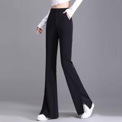 开叉微喇叭裤女2025春秋新款西装裤女高腰显瘦垂感外穿洋气休闲裤