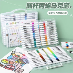 丙烯马克笔儿童初学者绘画不透色可叠色无毒味按压