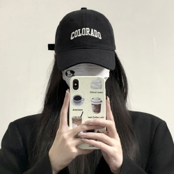 朵澜 咖啡深顶大头围棒球帽女秋冬百搭刺绣显脸小宽弯檐鸭舌帽子男新潮