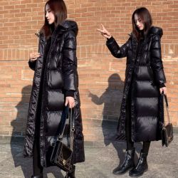 冬季新款网红爆款黑色棉服女过膝长款韩版大码显瘦棉衣外套