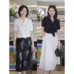我是摩羯 海上繁星 75支16针谷波挑洞烫钻秋V领春飘带针织衫