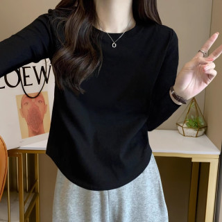 S-3XL 大码打底衫内搭外穿上衣高级感春秋女士长袖t恤短款小个子
