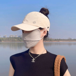 夏季可扎马尾空顶棒球帽户外遮阳防晒鸭舌帽百搭可挂口罩帽子女款