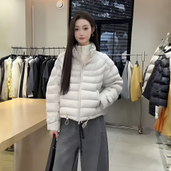 泡芙云感排骨羽绒服女2025新款宽松立领超好看短款小个子外套