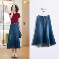 气质中长款牛仔半身裙女2025年秋冬新款显瘦品牌牛仔裙