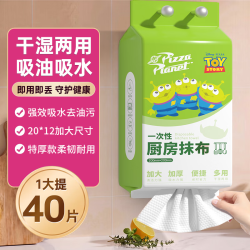 爱怡优 一次性抹布懒人抹布吸油吸水加厚干湿两用家庭专用厨房纸巾 1大提40抽
