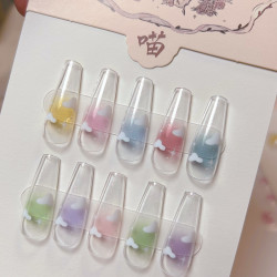 晕染云朵爆款办公贴纸腮红星芒云朵爱心平面防水背胶贴纸