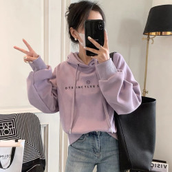 连帽卫衣女宽松显瘦外套2025新款韩版洋气减龄休闲加绒上衣带帽衫