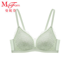 曼妮芬 芒果杯无钢圈文胸 奶油蕾丝 070 绿色 L 165/90