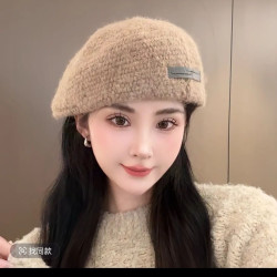 冰岛贝雷帽女冬百搭时尚画家帽日系文艺正反戴蓓蕾帽