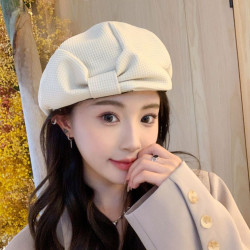 网红百搭贝雷帽复古白色减龄薄款2026洋气女款帽子新款包头堆堆帽