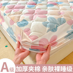 秋冬季夹棉床笠单件加厚床罩保护罩席梦思床垫全包床单非全棉纯棉