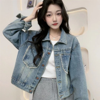 春季2026年新款设计感毛边牛仔外套韩版宽松显瘦休闲上衣夹克女潮