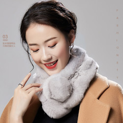 布塔 100%兔毛爆款特价围巾围脖獭兔毛领子长款夹子款韩国秋冬女