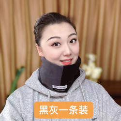大脸潇冬季男女拼色脖套护脸防风围巾加厚套头围脖