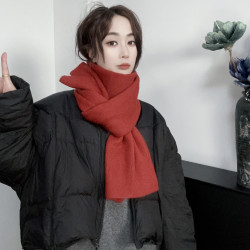 围巾女冬季网红款百搭韩版羊毛混纺户外保暖护颈纯色百搭围脖男潮