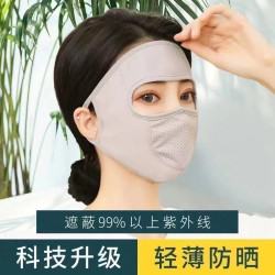 口罩夏季遮阳透气春夏立体防紫外线面纱轻薄防风护脸夏天纯色春秋