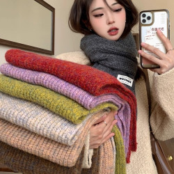 针织围巾女冬季2025新款韩版百搭学生情侣防寒保暖毛线围脖高级感