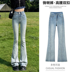 高腰显瘦贴腿微喇叭裤子加绒牛仔裤女款爆款2025新款新塘牛仔裤