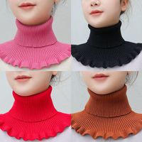 脖套女冬颈椎护颈秋冬木耳边防寒保暖毛线围脖假领子韩版针织套头