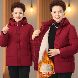 中老年人女装奶奶冬装棉衣外套加绒加厚老人妈妈70岁太太婆婆衣服