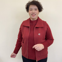 秋冬季马甲中老年洋气妈妈装宽松口袋纯色时尚风拉链保暖女装2068