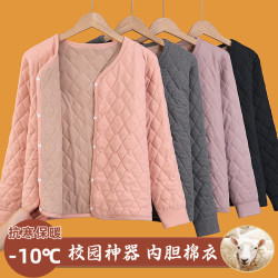 校服内胆神器棉衣女内穿初中生高中生内搭小棉袄三层加厚家居棉服