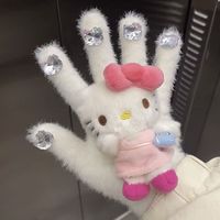 原创自制哈喽kitty晴空酱玩偶水钻珍珠分指厚手套保暖可爱型学生
