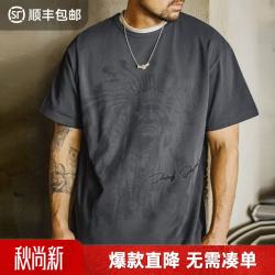 马登 美式复古满印花T恤 XL