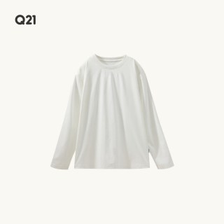 Q21 排汗速干透气T恤男女童长短袖春季新款纯色打底上衣 轻羽白长袖 140