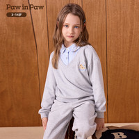 Paw in Paw 女童假两件衬衫领卫衣 Navy藏青色 120