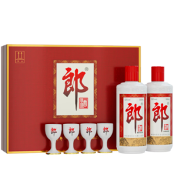 郎酒 郎牌郎双瓶礼盒 53度酱香型白酒普郎礼盒 53度 500mL 2瓶 礼盒装